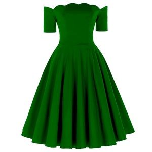Vintage 50s Emerald Green Gown